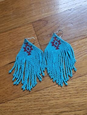 Turquoise Beaded Fringe Earrings - Idyllwind